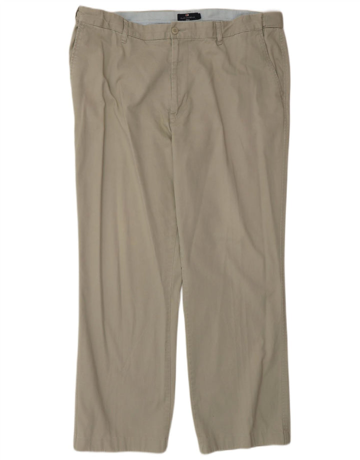 Marks & Spencer Womens Blue Harbour Straight Chino Trousers W42 L33 Grey