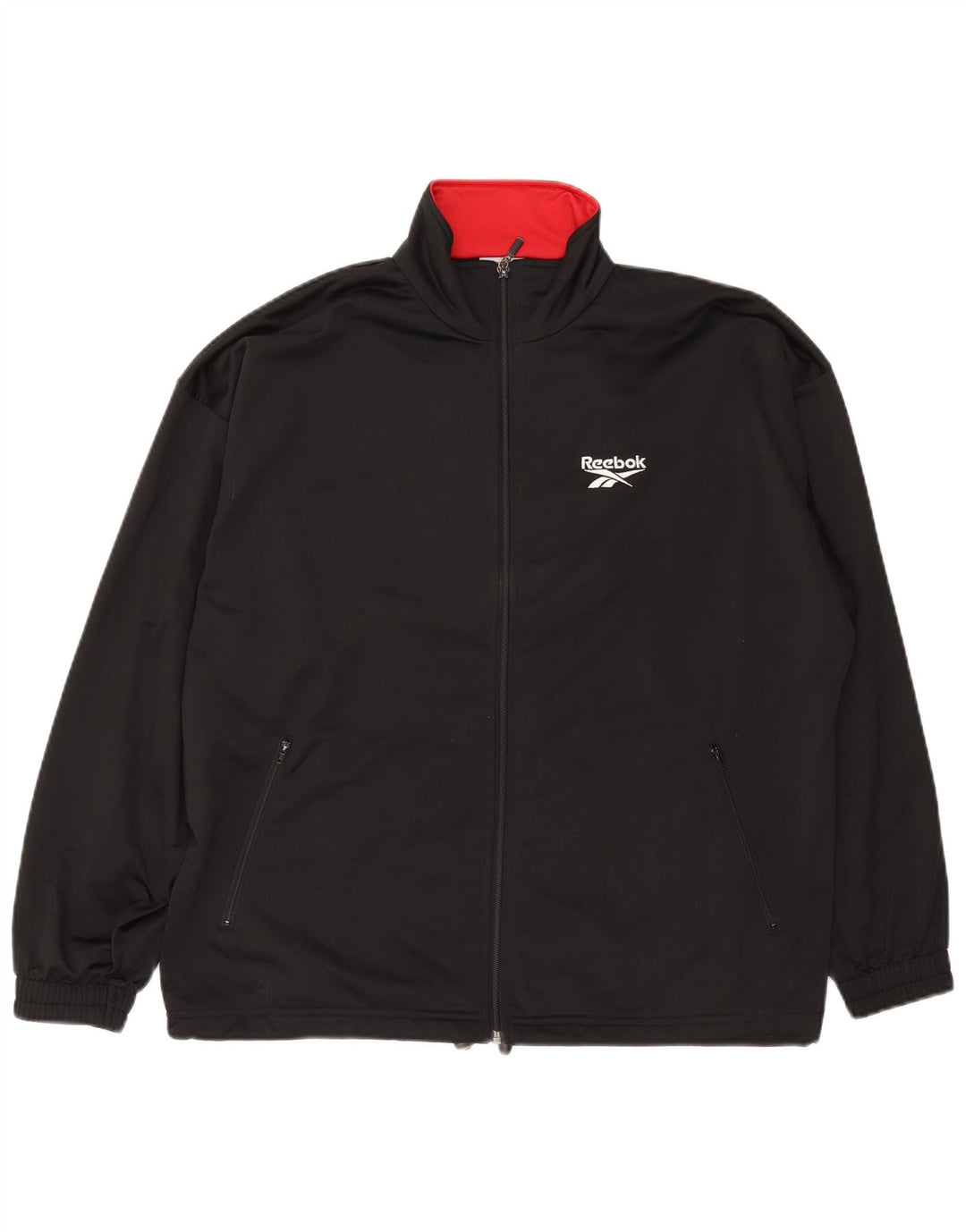 Reebok Mens Graphic Loose Fit Tracksuit Top Jacket Small Black Polyester