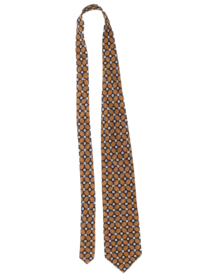 Trussardi Mens Tie One Size Brown Geometric Silk Classic