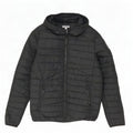 Jack & Jones Mens Hooded Padded Jacket UK 36 Small Black Polyester