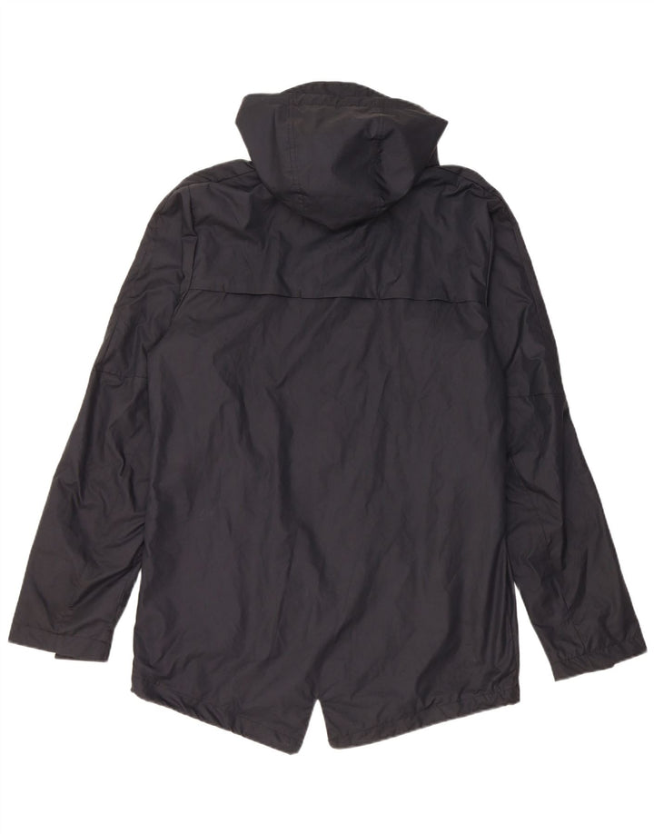 Nike Mens Graphic Hooded Rain Jacket UK 38 Medium Navy Blue Polyester