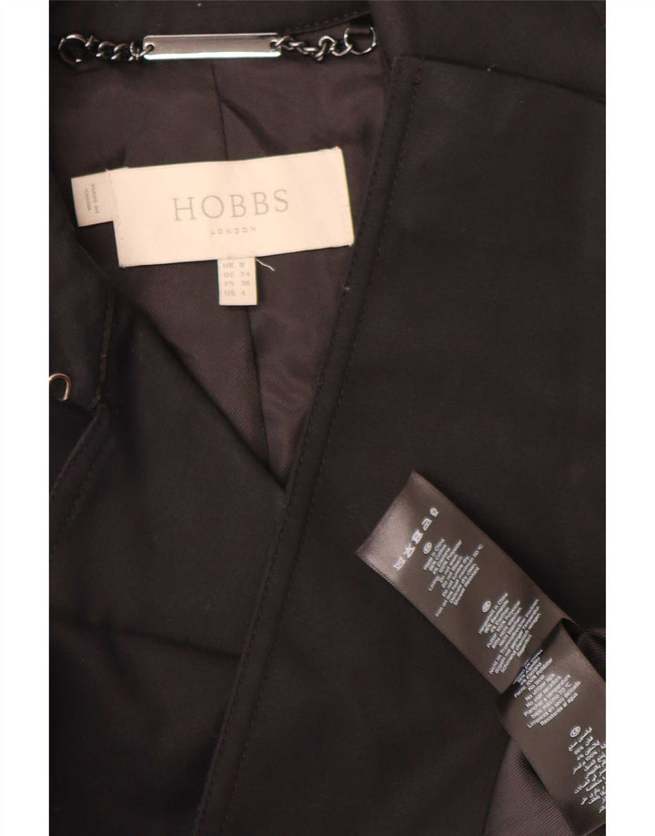 Hobbs Womens Trench Coat UK 8 Small Black Cotton