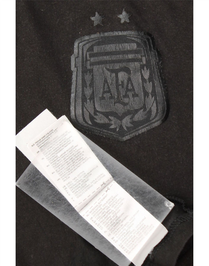 ADIDAS Mens Argentina National football T-Shirt Top Large Black Cotton