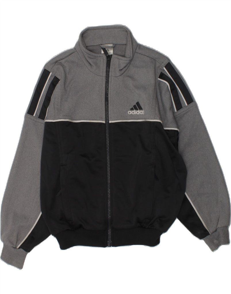 ADIDAS Boys Tracksuit Top Jacket UK 24/26 7-8 Years Grey Colourblock | Vintage Adidas | Thrift | Second-Hand Adidas | Used Clothing | Messina Hembry 