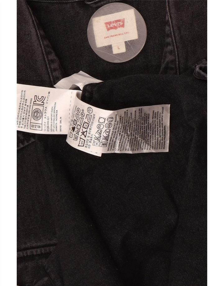 LEVI'S Mens Denim Shirt Large Grey Cotton