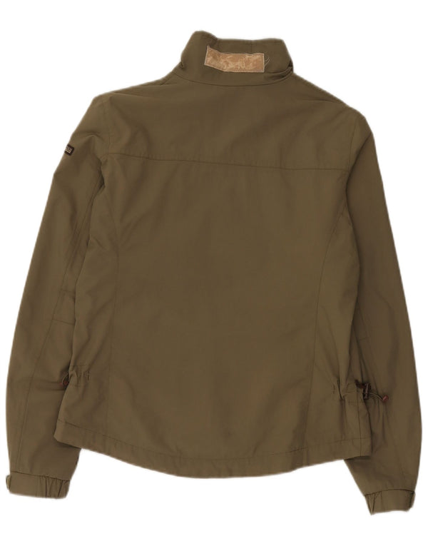 Napapijri Womens Rain Jacket UK 16 Large Khaki Nylon
