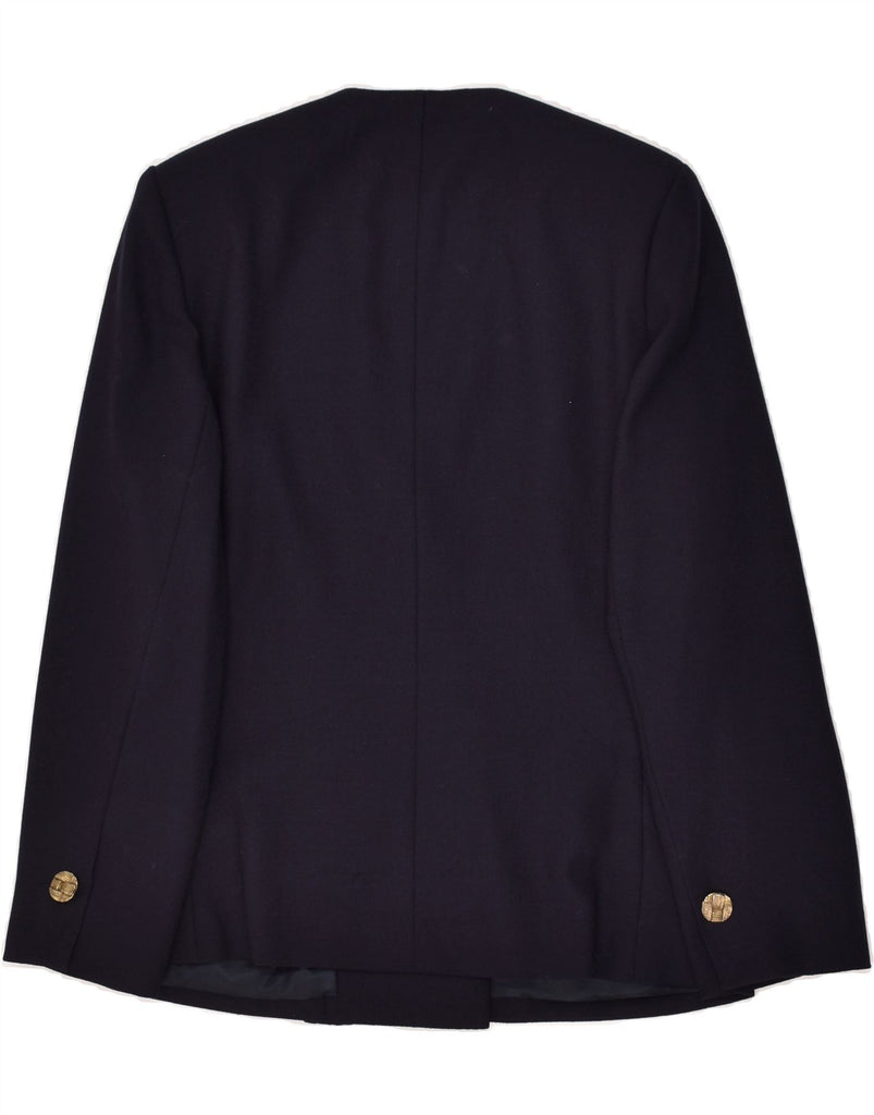 AQUASCUTUM Womens Double Breasted Blazer Jacket UK 12 Medium Navy Blue | Vintage Aquascutum | Thrift | Second-Hand Aquascutum | Used Clothing | Messina Hembry 