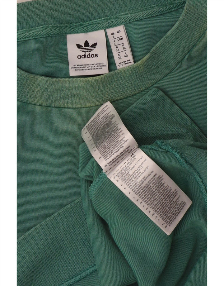 Adidas Womens Sweatshirt Jumper UK 8 Small Green Cotton