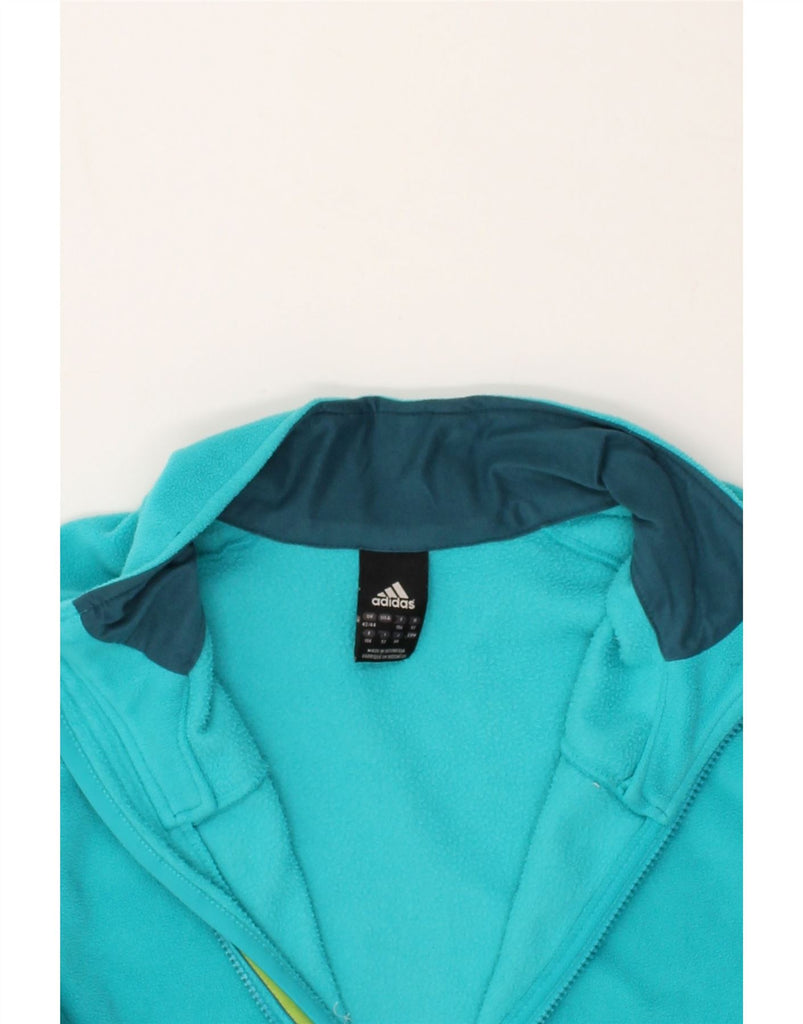 ADIDAS Womens Fleece Jacket EU 42/44 Large Turquoise Polyester | Vintage Adidas | Thrift | Second-Hand Adidas | Used Clothing | Messina Hembry 