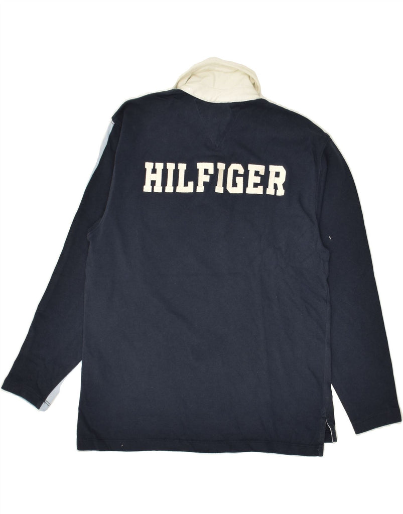 TOMMY HILFIGER Boys Graphic Long Sleeve Polo Shirt 11-12 Years Navy Blue | Vintage Tommy Hilfiger | Thrift | Second-Hand Tommy Hilfiger | Used Clothing | Messina Hembry 