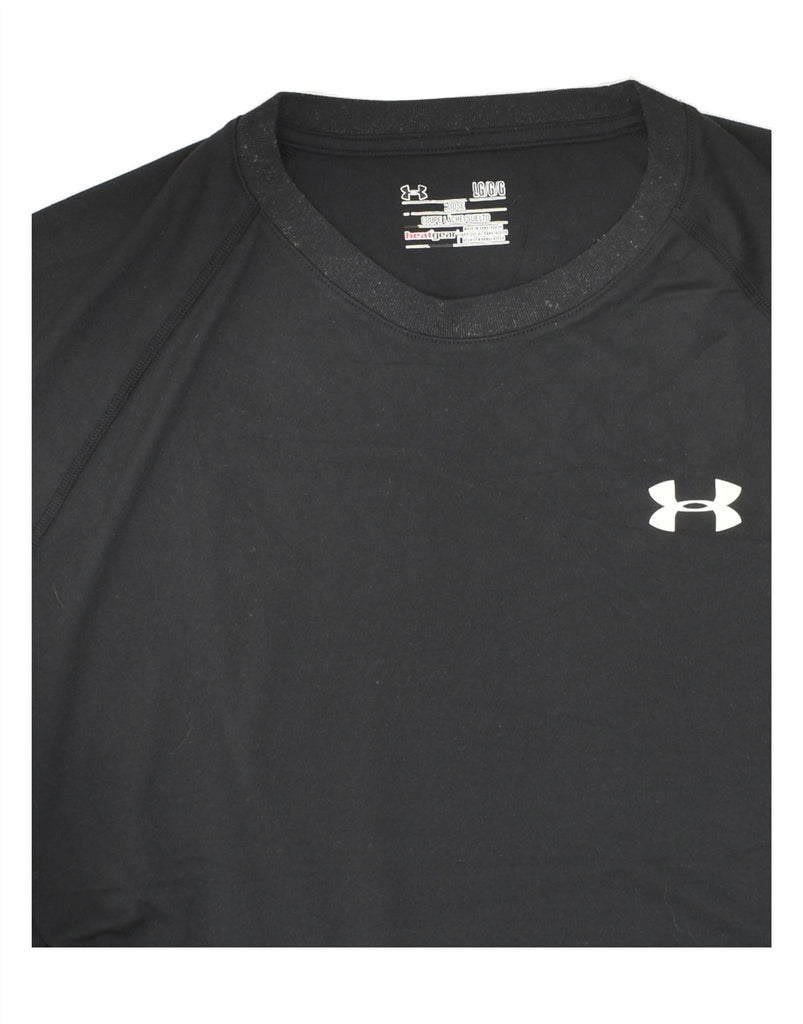 UNDER ARMOUR Mens Heat Gear T-Shirt Top Large Black Vintage Under Armour and Second-Hand Under Armour from Messina Hembry 