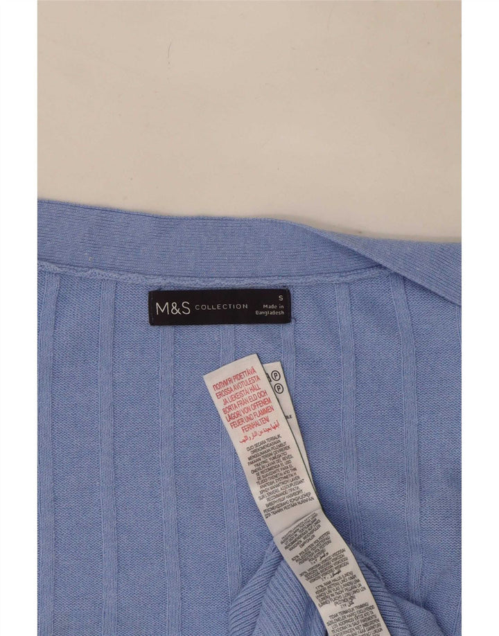 Marks & Spencer Womens Oversized Open Cardigan Sweater UK 10 Small Blue