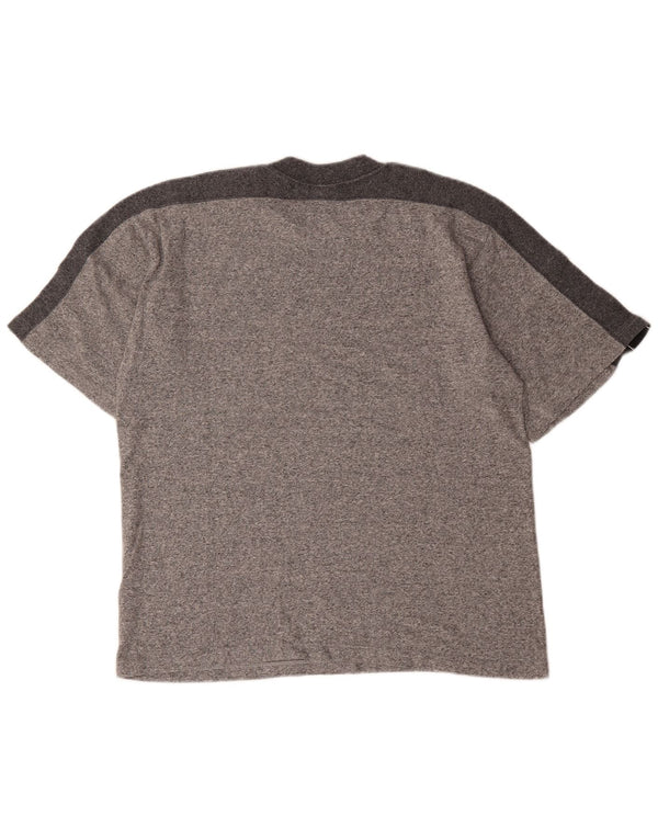 Champion Mens Graphic T-Shirt Top XL Grey Colourblock Cotton