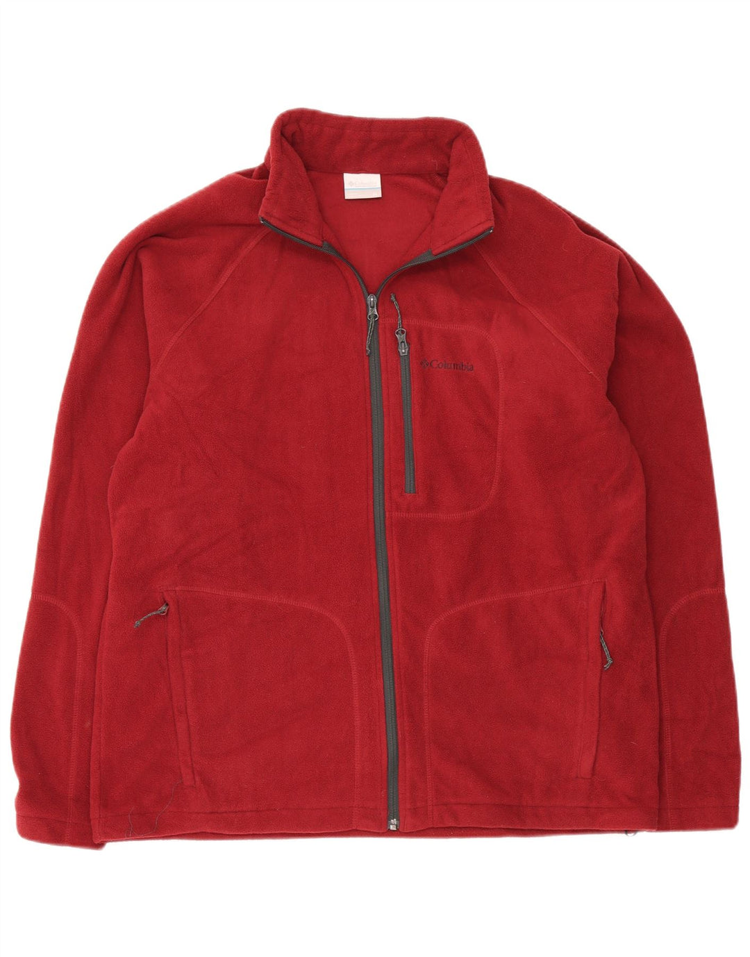 Columbia Mens Fleece Jacket UK 42 XL Burgundy Polyester