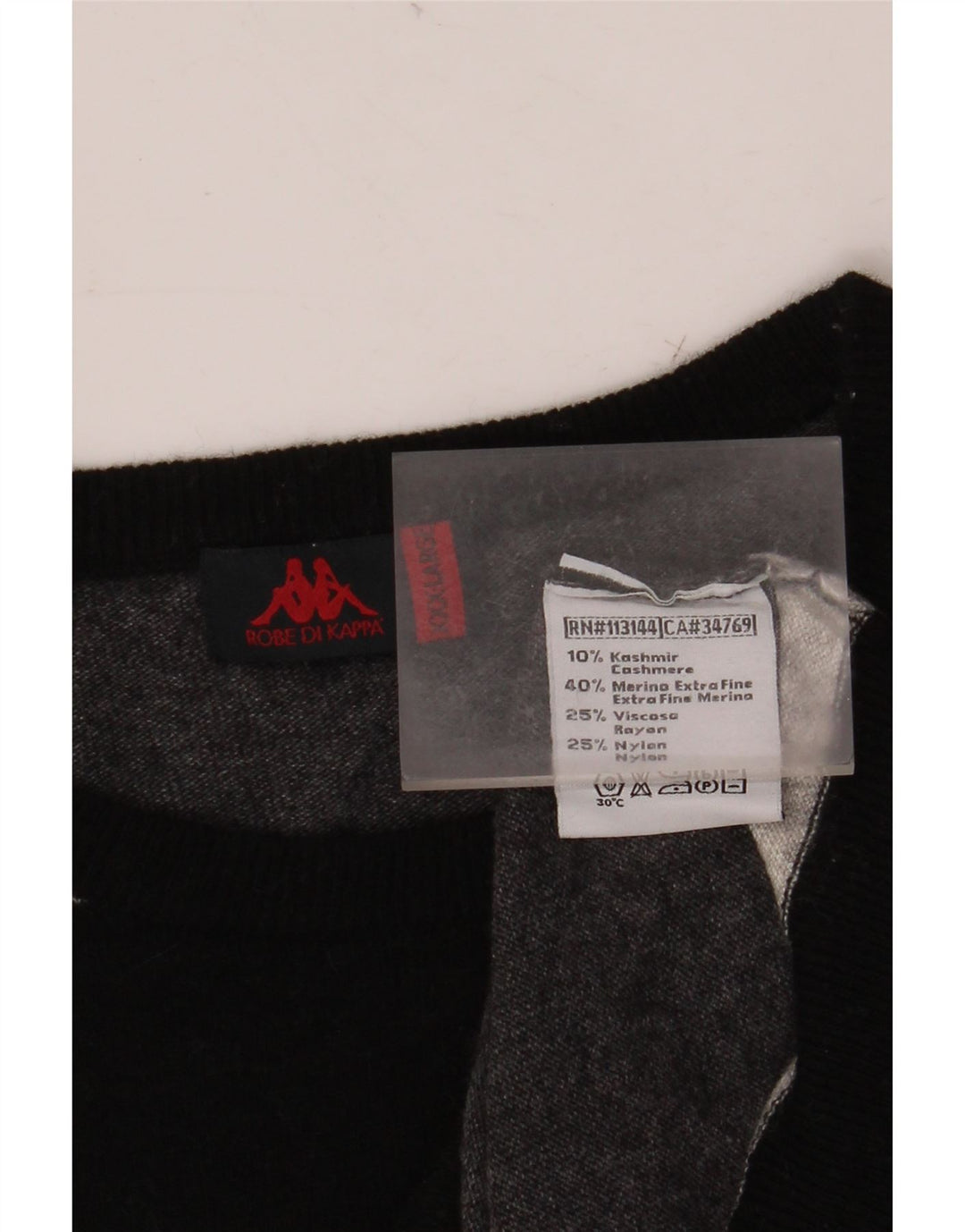 KAPPA Mens Crew Neck Jumper Sweater 3XL Grey Striped Cashmere