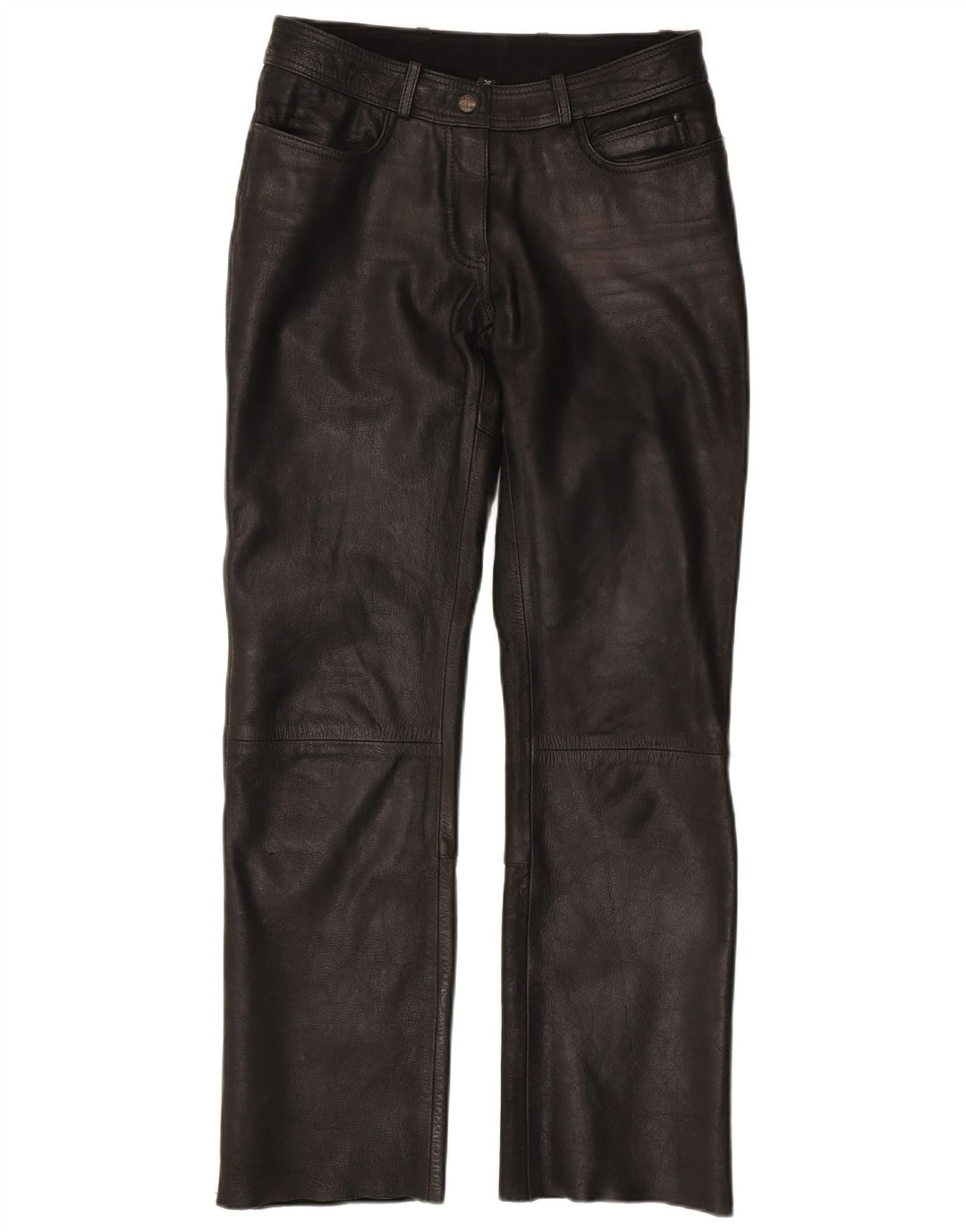 HIGHWAY 1 Womens Straight Trousers EU 36 Small W28 L29 Black Leather