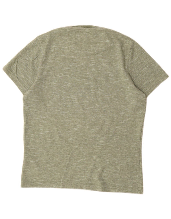 Barbour Mens T-Shirt Top Small Green Flecked Cotton