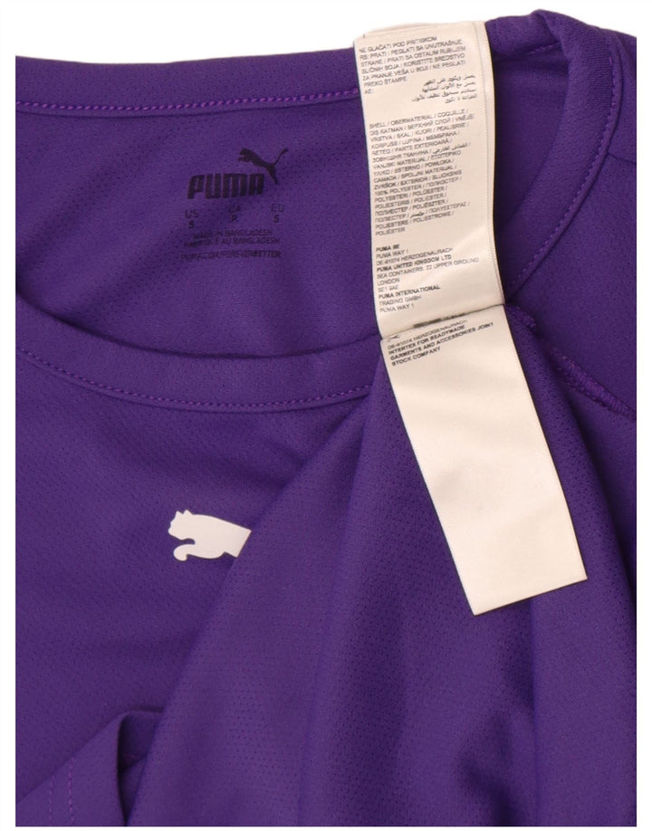 Puma Mens T-Shirt Top Small Purple Colourblock Polyester