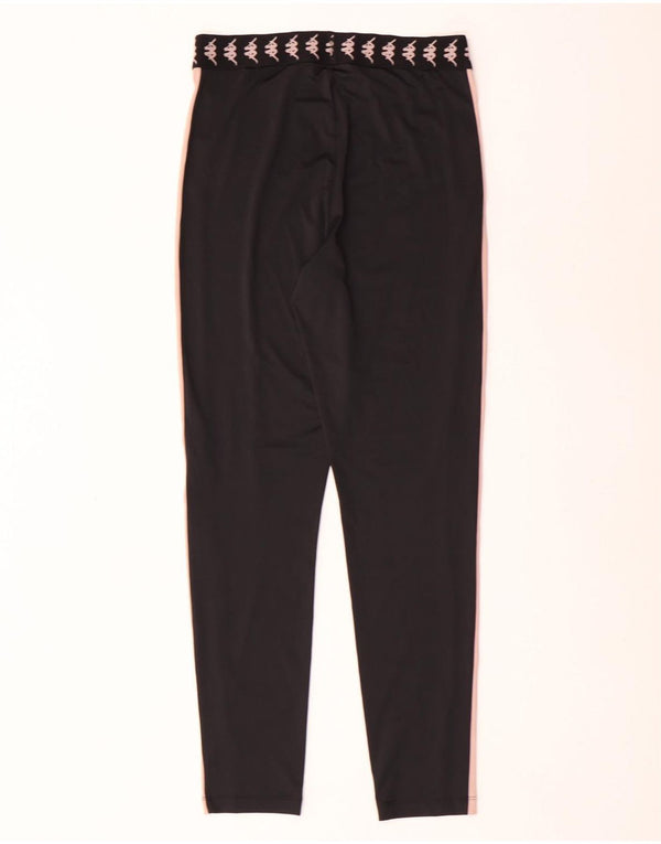 Kappa Womens Tezenis Graphic Leggings UK 8 Small  Black Colourblock