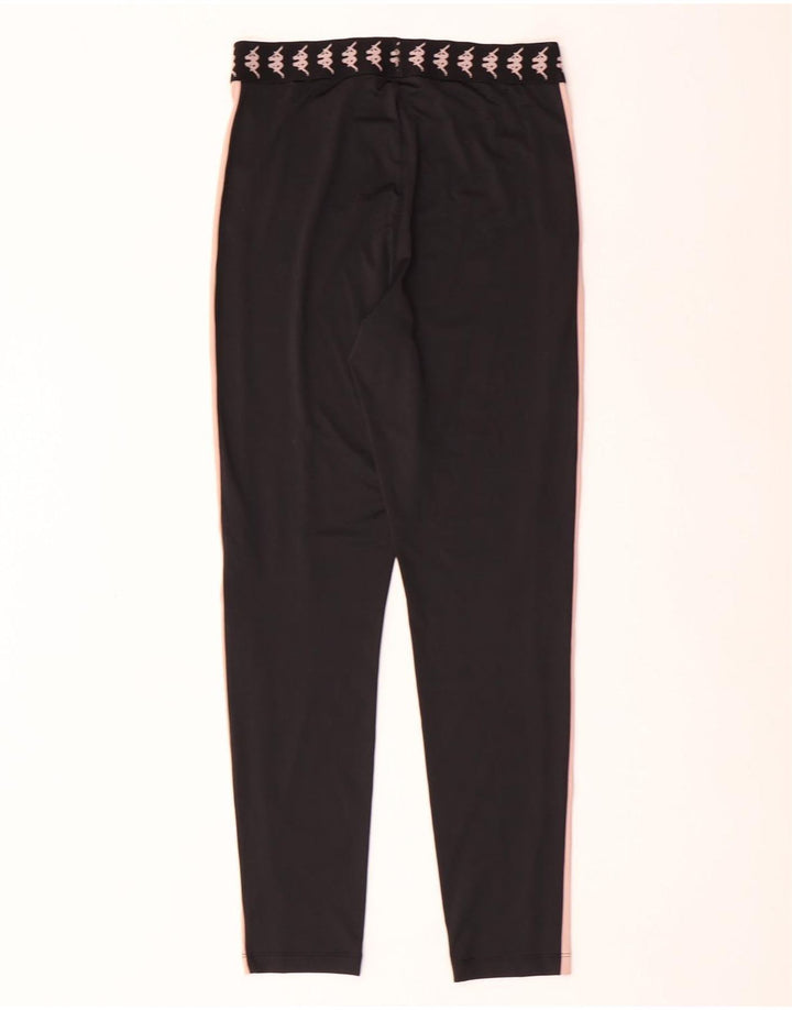 Kappa Womens Tezenis Graphic Leggings UK 8 Small  Black Colourblock