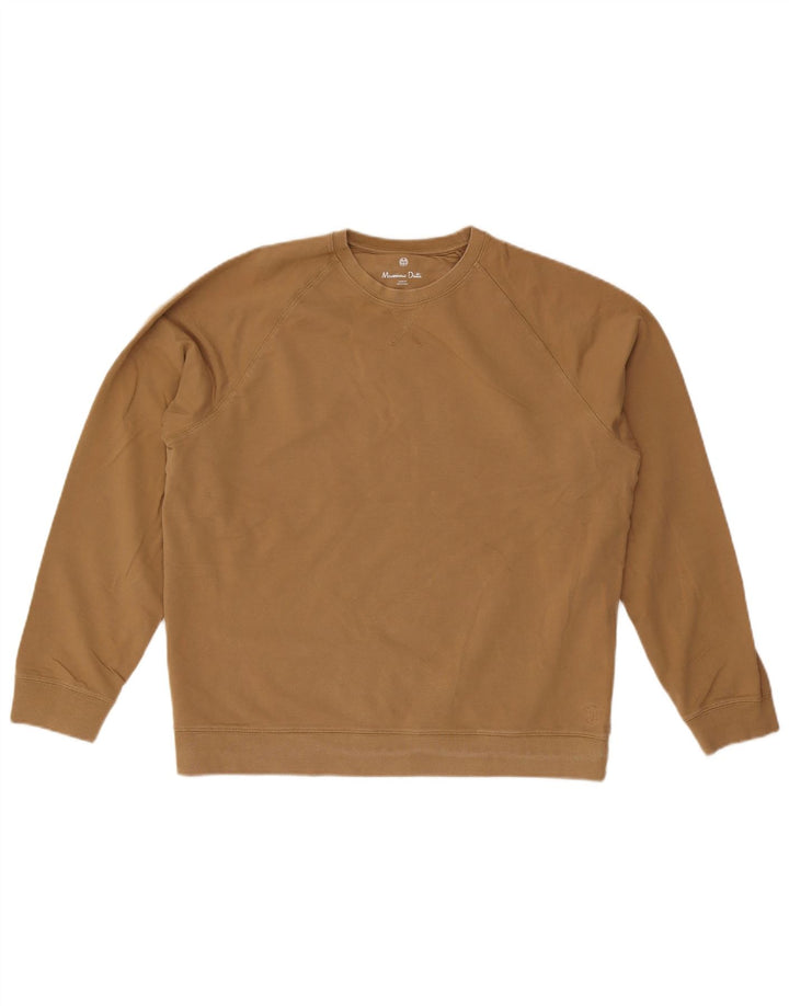 Massimo Dutti Mens Loose Fit Sweatshirt Jumper Large Beige Cotton