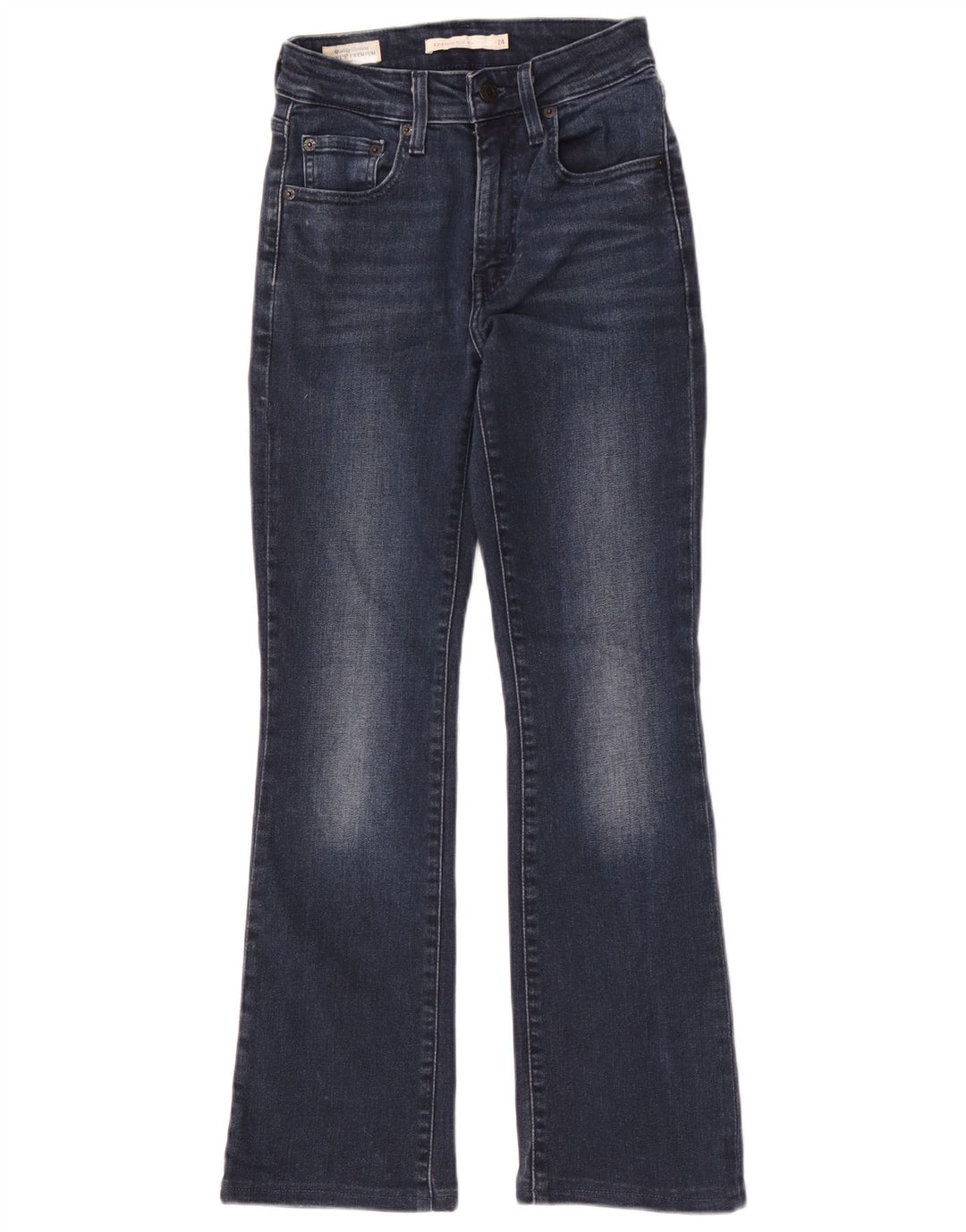 Levi's Womens 725 High Rise Bootcut Jeans W24 L30 Navy Blue Cotton