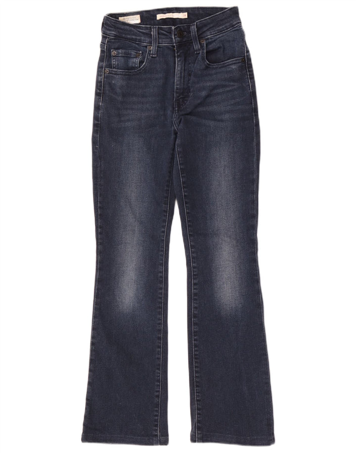 Levi's Womens 725 High Rise Bootcut Jeans W24 L30 Navy Blue Cotton