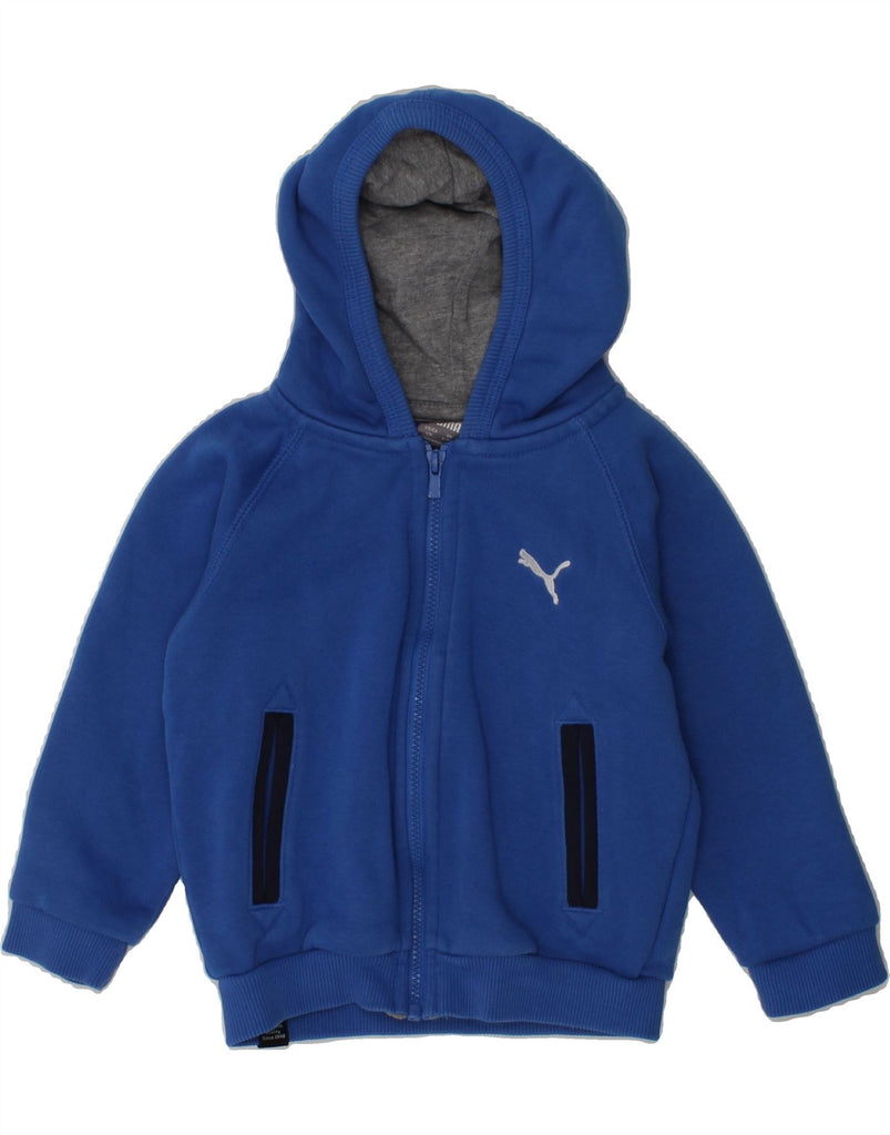 PUMA Baby Boys Zip Hoodie Sweater 9-12 Months Blue Cotton | Vintage Puma | Thrift | Second-Hand Puma | Used Clothing | Messina Hembry 