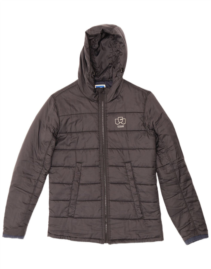 G-Star Womens Hooded Padded Jacket UK 14 Large Black Polyester