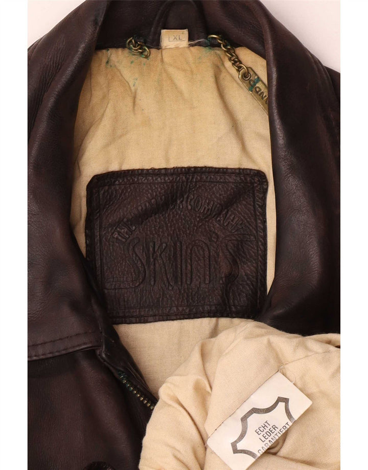Vintage Mens Leather Jacket UK 42 XL Brown