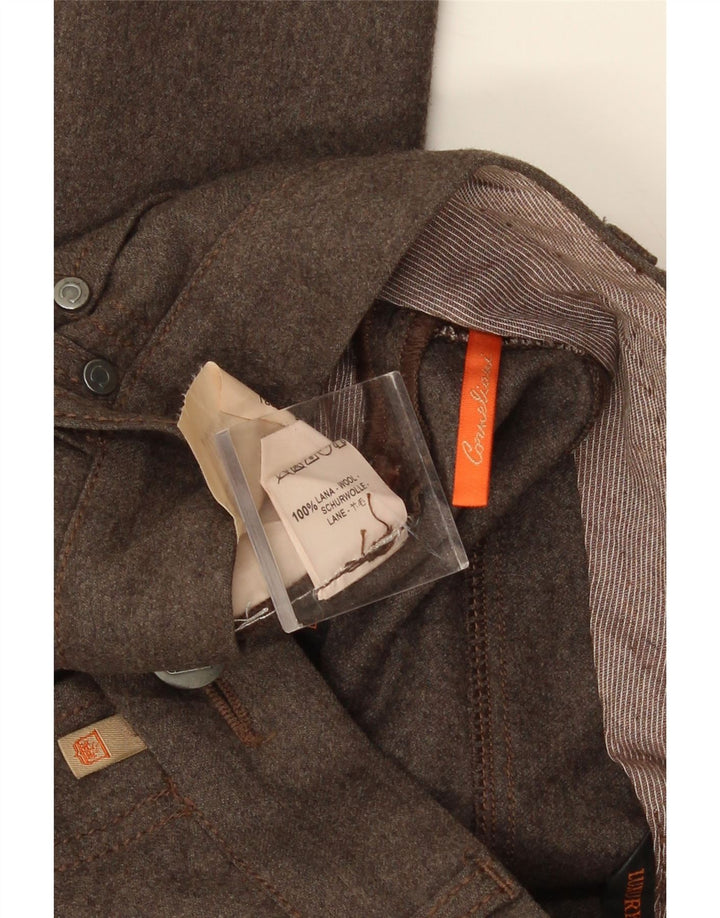 CORNELIANI Mens Straight Casual Trousers W36 L28 Brown Wool