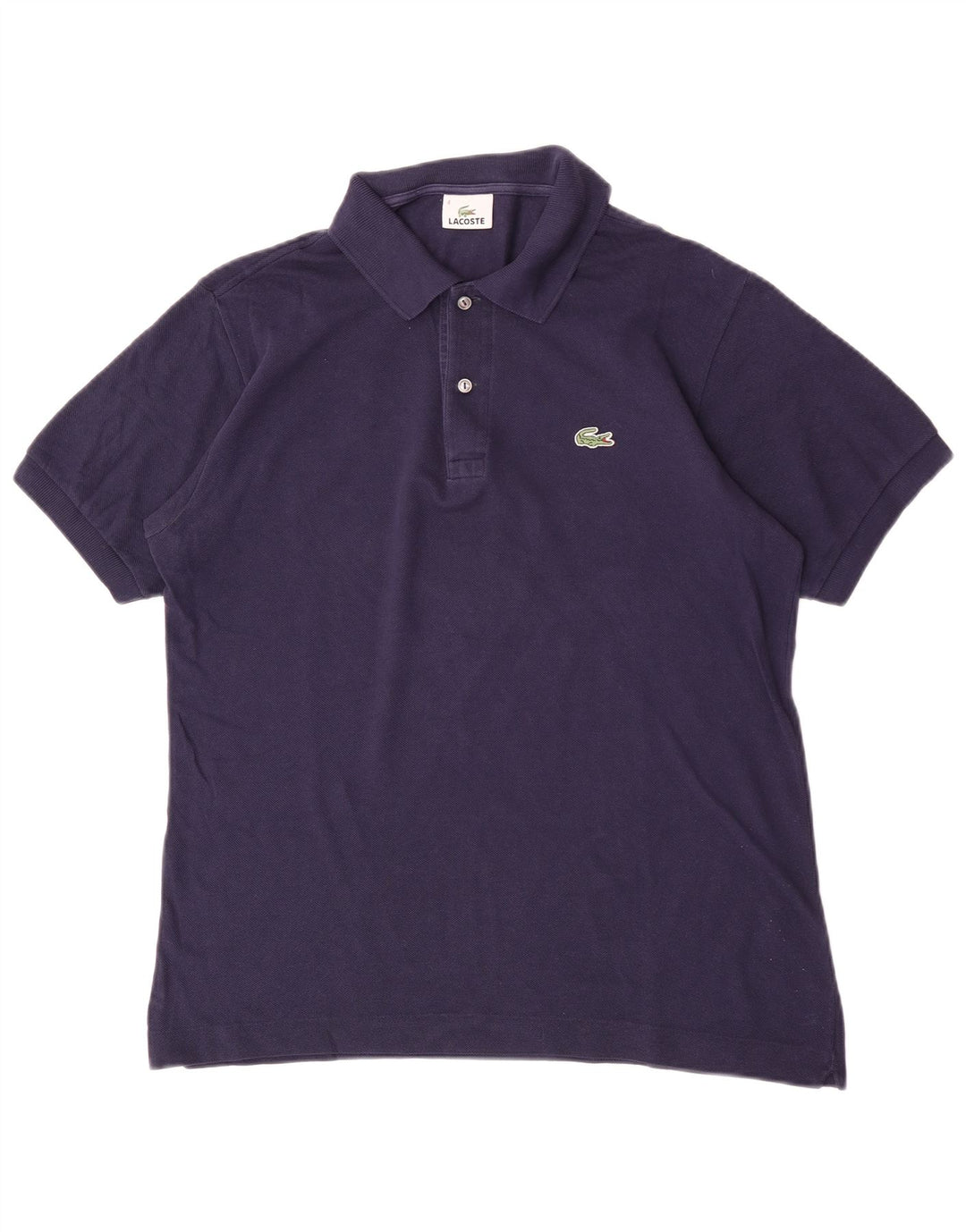 Lacoste Mens Polo Shirt Size 4 Medium Navy Blue Cotton