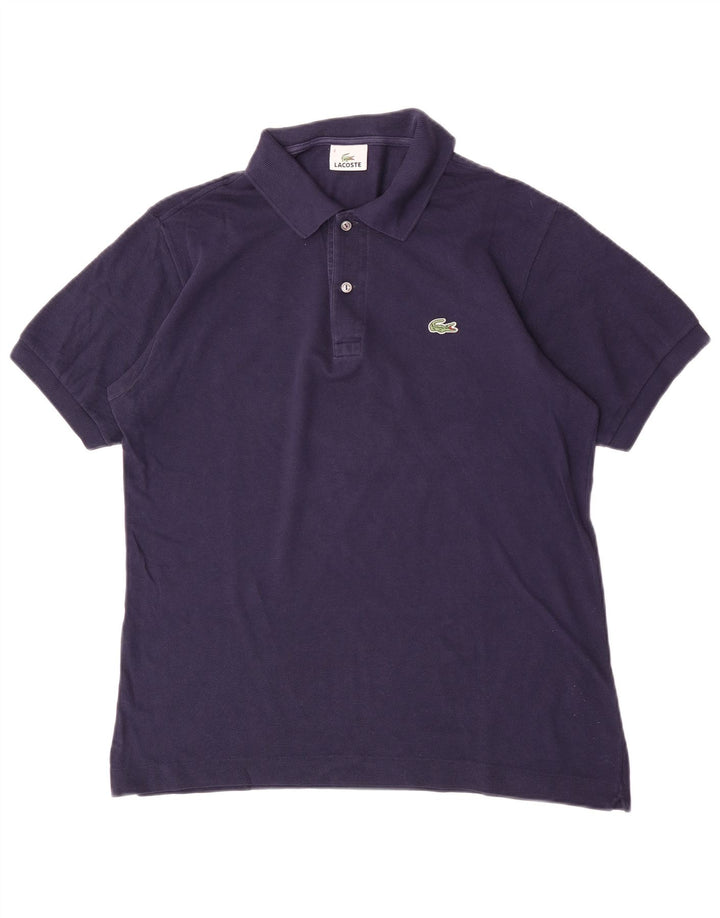 Lacoste Mens Polo Shirt Size 4 Medium Navy Blue Cotton