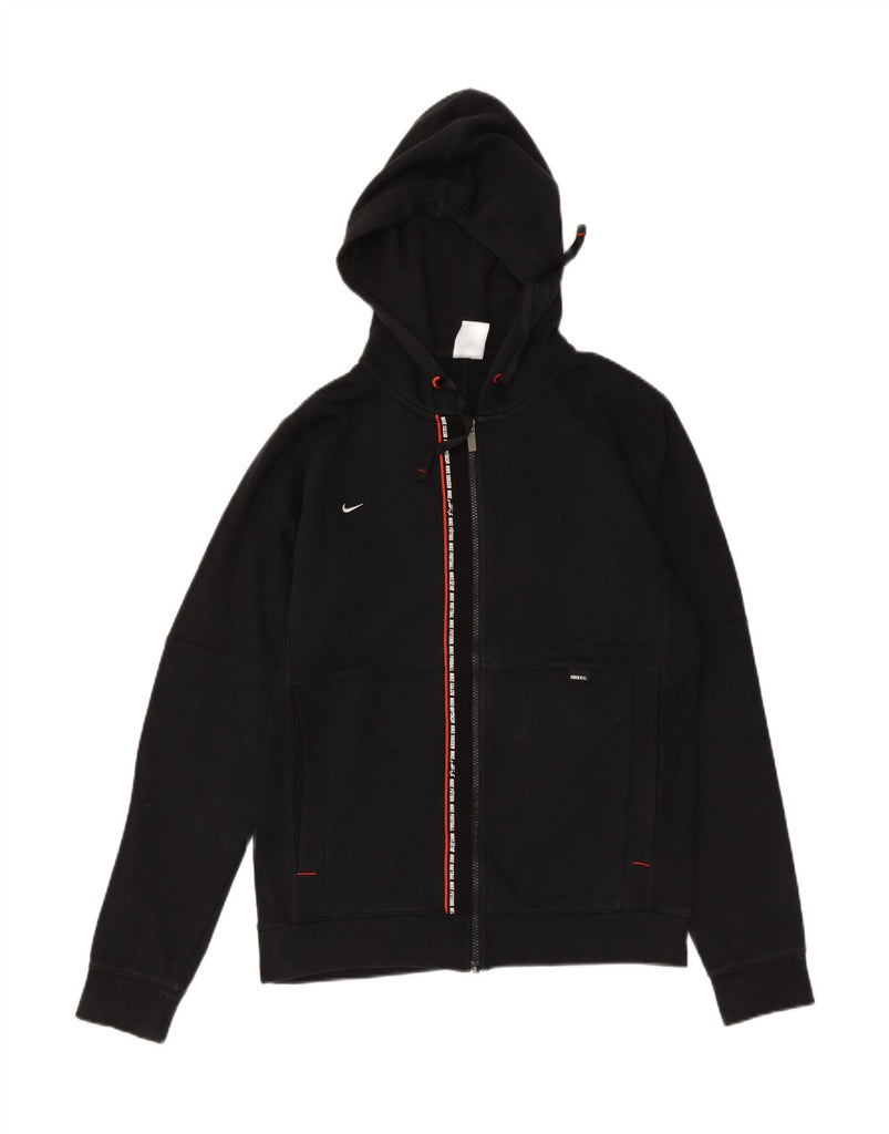 NIKE Mens Graphic Zip Hoodie Sweater Small Black Cotton Vintage Nike and Second-Hand Nike from Messina Hembry 