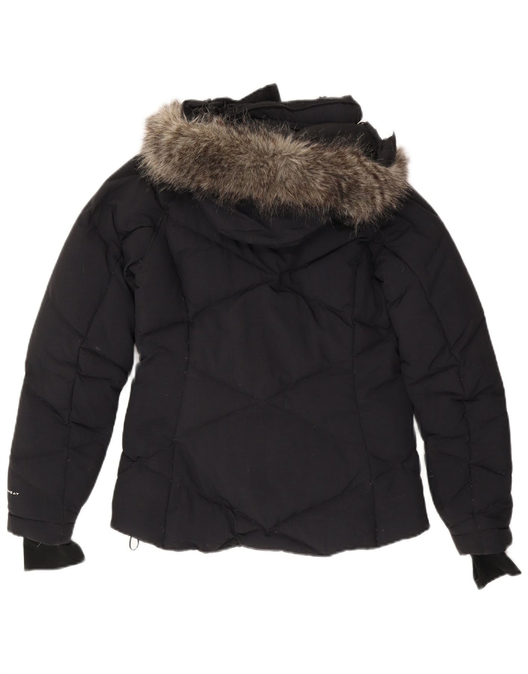 COLUMBIA Womens Omni-Heat Hooded Padded Jacket UK 10 Small Navy Blue Nylon