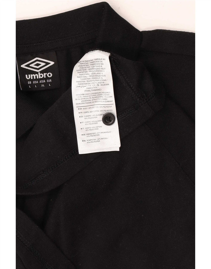 Umbro Mens Graphic Polo Shirt Large Black Cotton