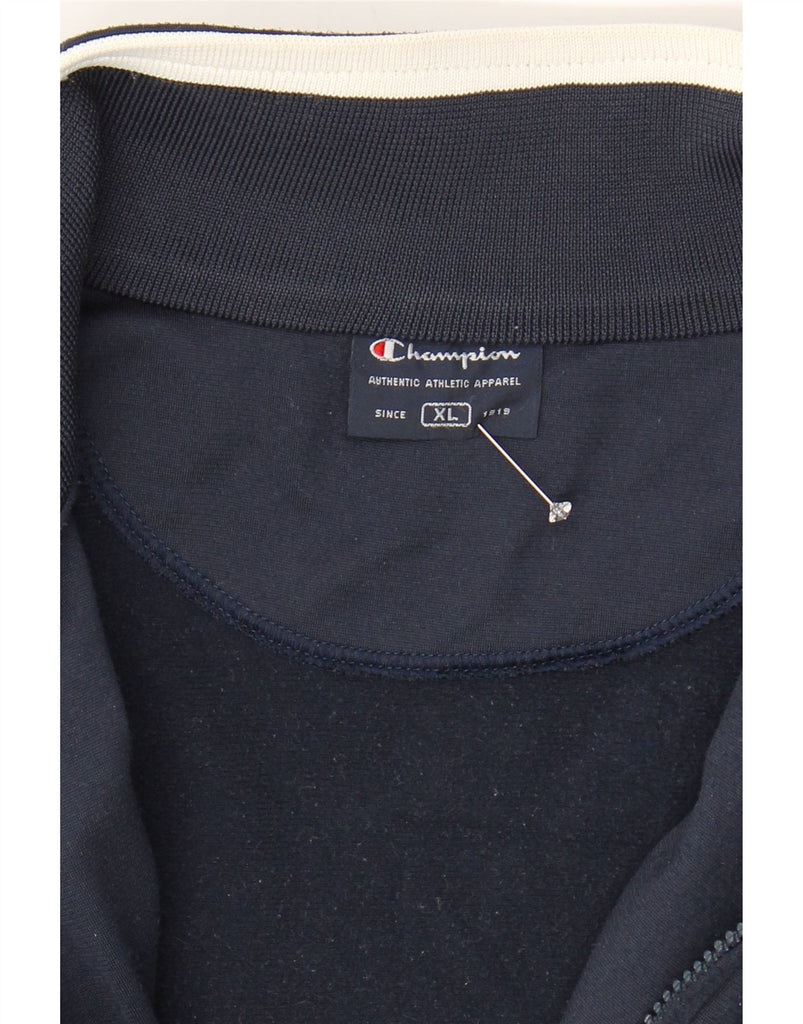 CHAMPION Mens Tracksuit Top Jacket XL Navy Blue Colourblock Polyester Vintage Champion and Second-Hand Champion from Messina Hembry 