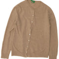 Benetton Womens Cardigan Sweater UK 12 Medium Beige New Wool