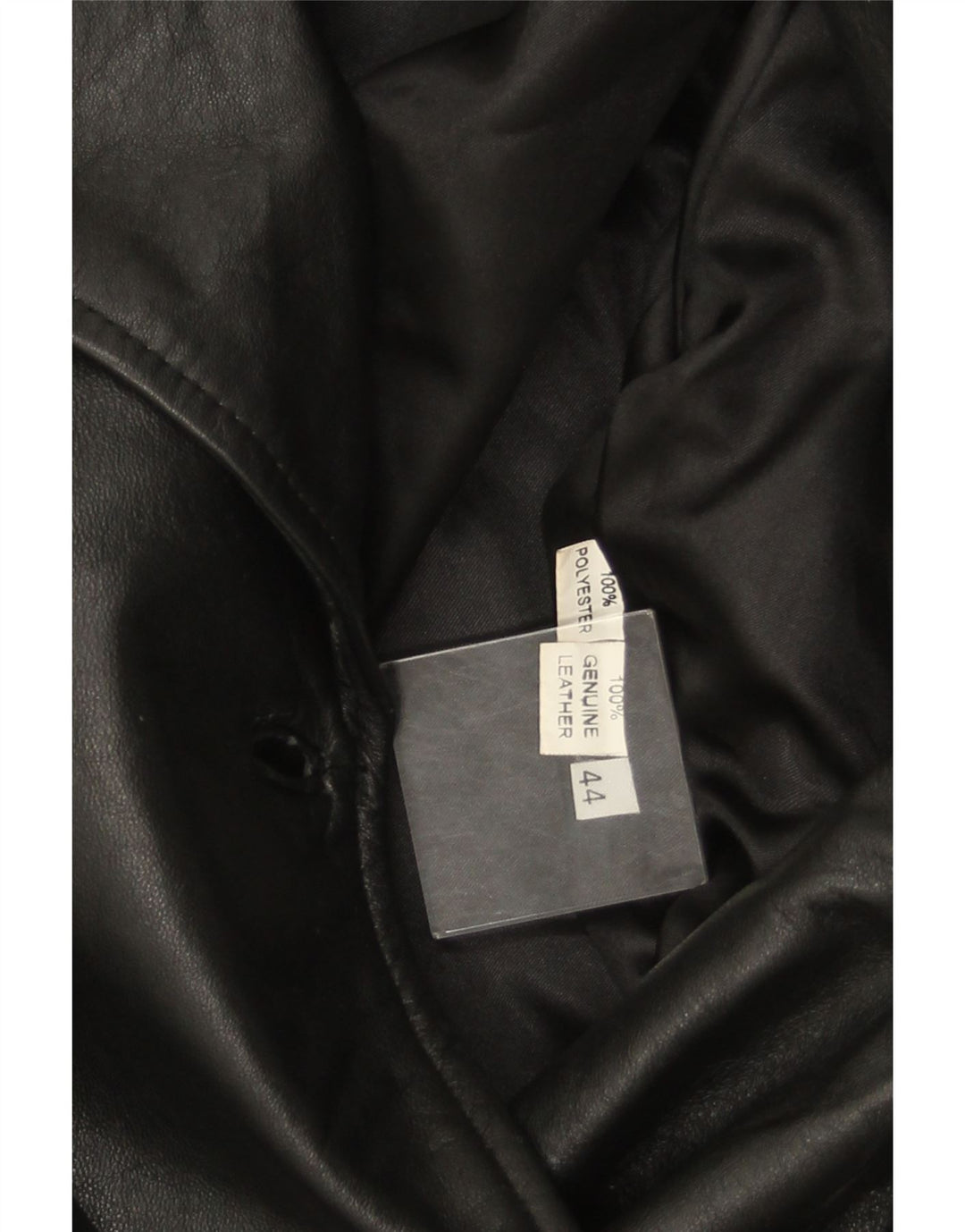 VINTAGE Womens Double Breasted Leather Coat IT 44 Medium Black Leather