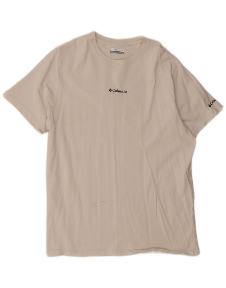 Columbia Mens Graphic T-Shirt Top Large White Cotton