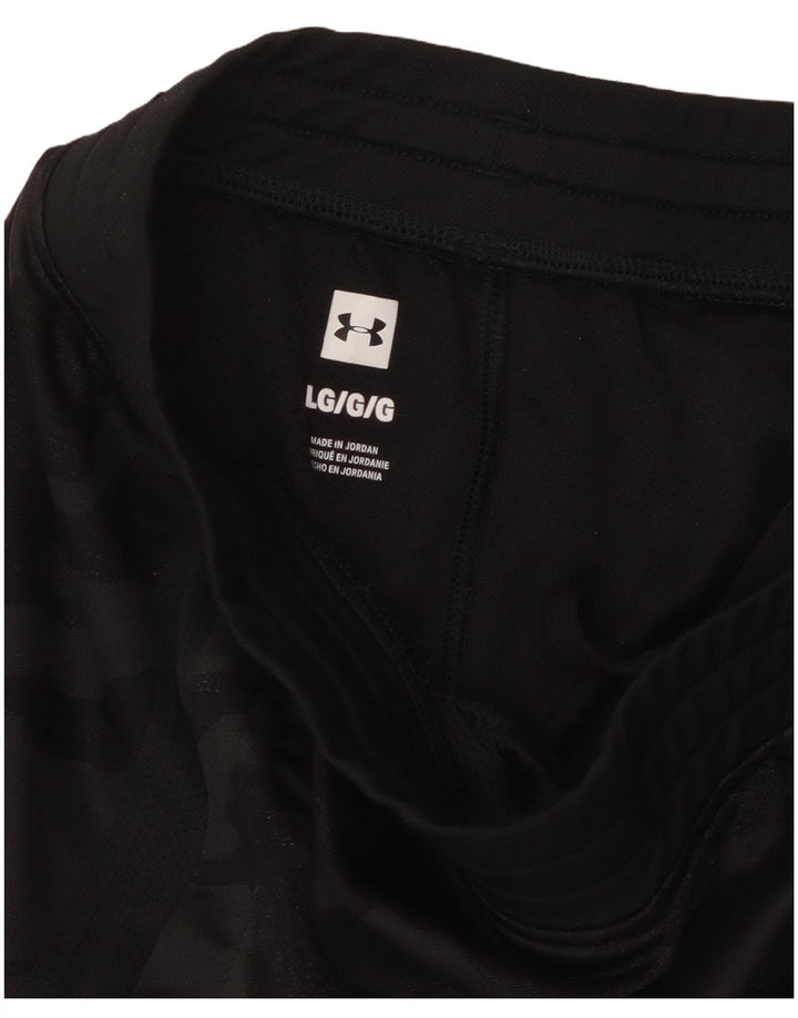 UNDER ARMOUR Womens Tracksuit Trousers UK 16 Large  Black Camouflage