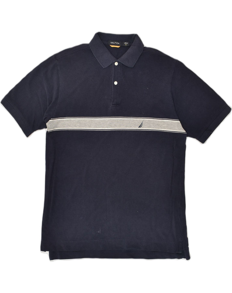NAUTICA Mens Polo Shirt Medium Navy Blue Cotton | Vintage Nautica | Thrift | Second-Hand Nautica | Used Clothing | Messina Hembry 