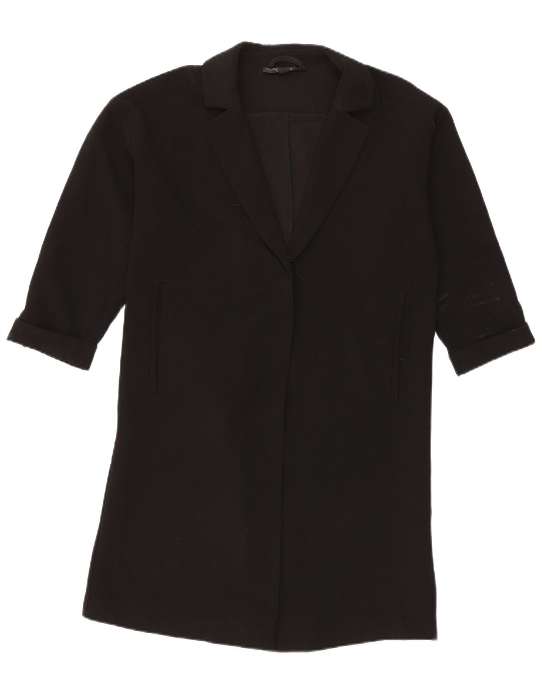 Topshop Womens Longline Oversized Blazer Jacket UK 10 Small Black
