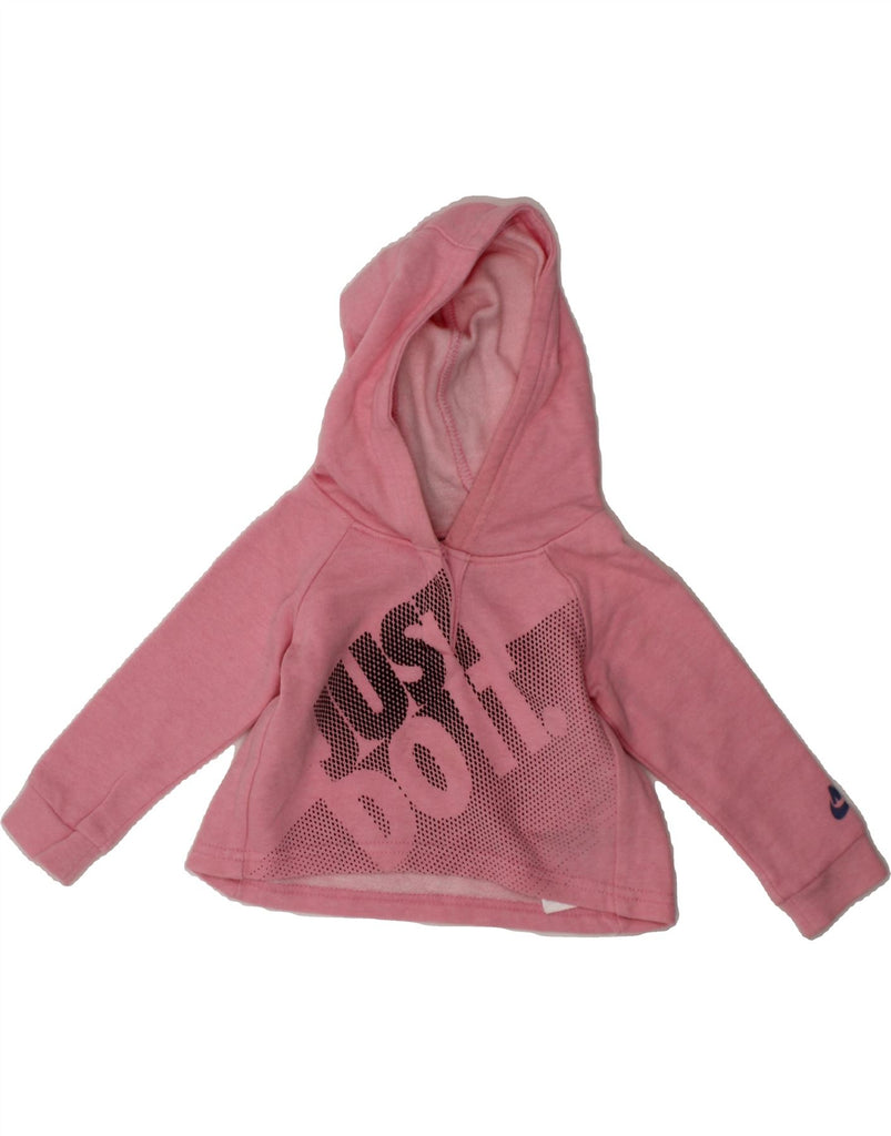 NIKE Baby Girls Graphic Hoodie Jumper 6-9 Months Pink Cotton Vintage Nike and Second-Hand Nike from Messina Hembry 