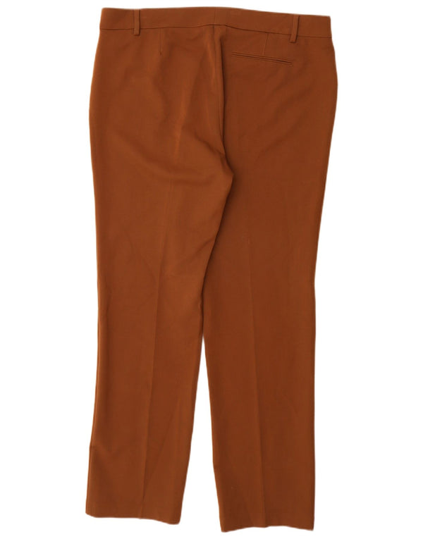 Marks & Spencer Womens High Waist Casual Trousers UK 16 Large W36 L31 Brown