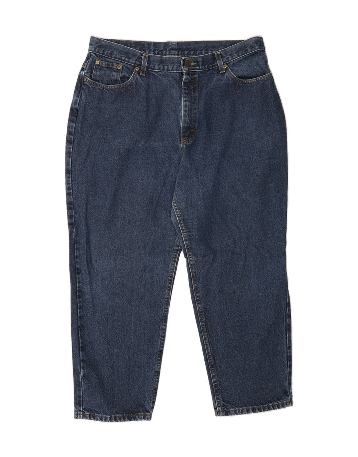 L.L.BEAN Womens Cropped Jeans W38 L26 Navy Blue Cotton Vintage L.L.Bean and Second-Hand L.L.Bean from Messina Hembry 