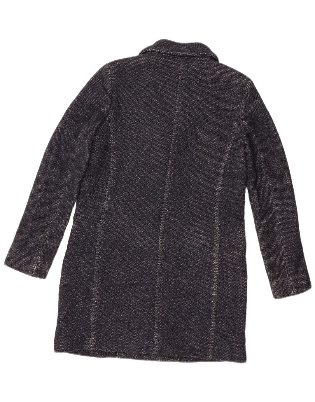 Massimo Dutti Womens Overcoat EU 36 XS Navy Blue Wool