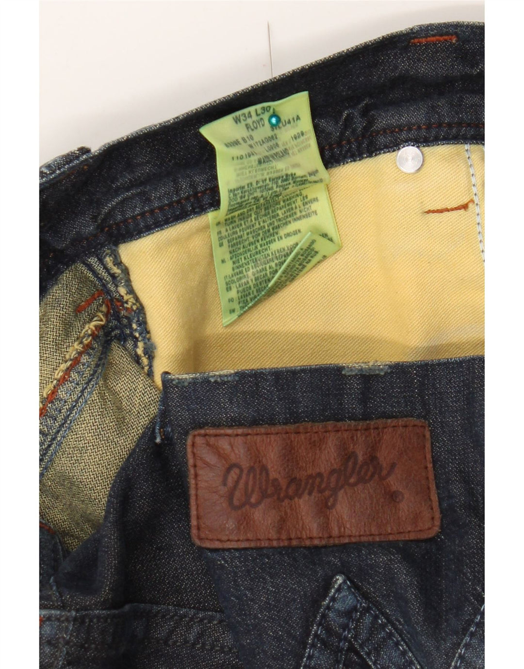 Wrangler Womens Floyd Straight Jeans W34 L30 Navy Blue Cotton
