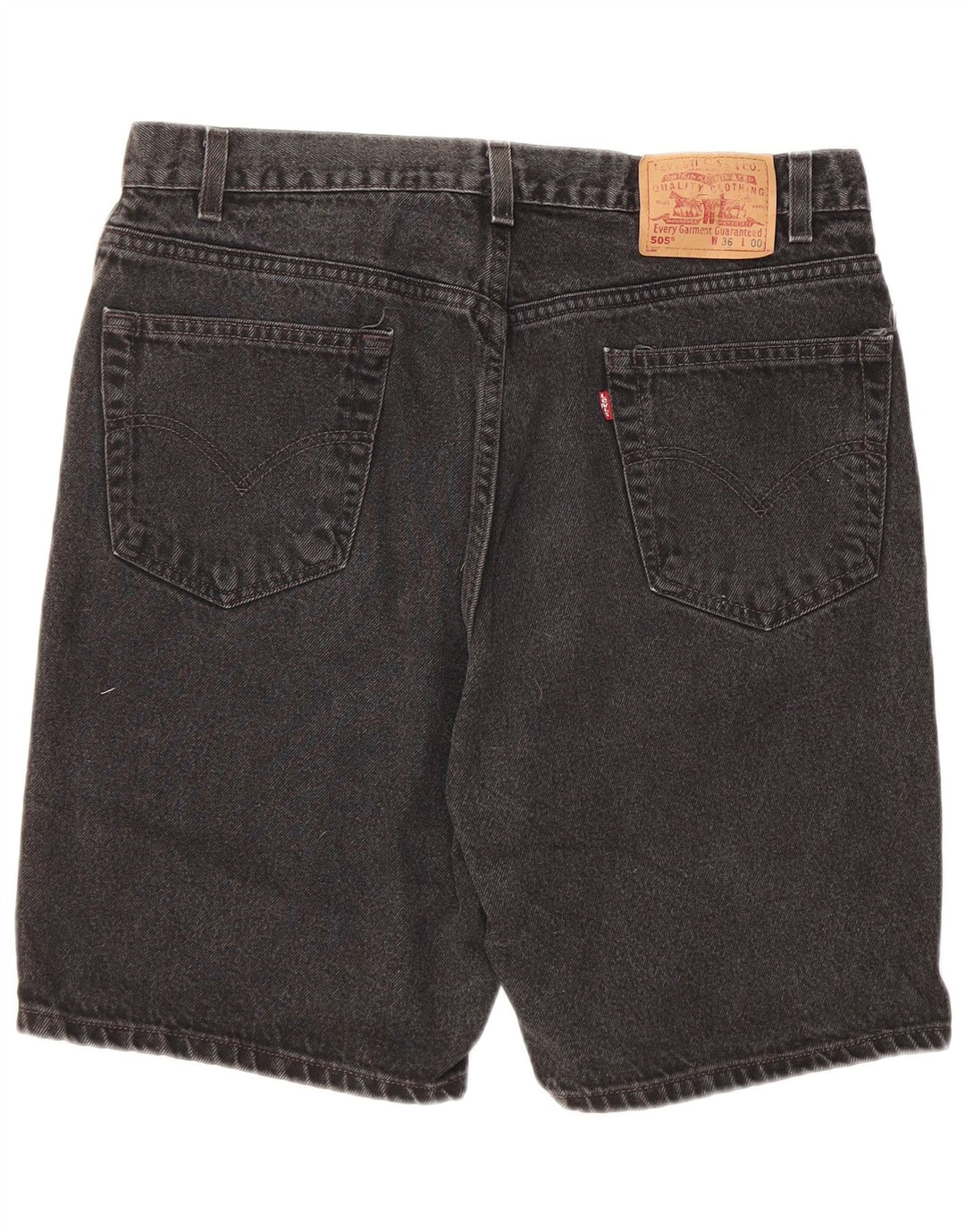 Levi's Mens 505 Regular Fit Denim Shorts W36 Large Black Cotton