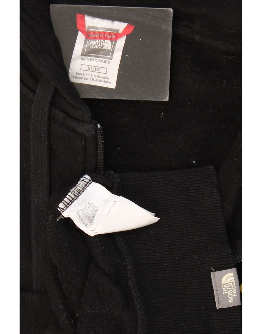 THE NORTH FACE Mens Zip Hoodie Sweater XL Black Cotton
